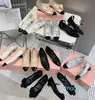 Miui Miui Chaton Talons Mary Jane Sandales Femmes Dame Filles Talon Bas Cap Toe Daim Brevet Mocassin Ballerine Designer Chaussures Ballerines Slide Mules