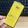 500pcs 9D Yellow Full Glue full Cover Tempered Glass Screen Protector For Apple iPhone 14PROMAX 13 12 Mini 11 Pro Max XR XS Max Edge X 8 7 6 6S Plus SE20 15 14 14max Film