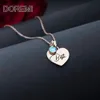 Kettingen DOREMI Hart Charms Vrouwen Steen Sieraden Gift Rvs Strass Aangepaste Geboortesteen Graveren Naam Hanger Kettingen