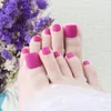 False Nails 24pcs Solid Color Frosted Toenails Simple Press On Square Short Fake For Summer Women Feet Decor