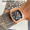 JF Richdsmers Watch Factory Superclone Watches Fashion Men Men Projektant Sports marka szkieletowa tarcza 43 mm kwarcowy zegarek na rękę silikonowy pasek multi Color