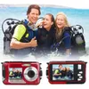 Sacs Appareil photo numérique portable anti-secousses 1080p Full HD Double écran Selfie Enregistreur vidéo pour la natation Snorkeling Camping Enregistrement DV