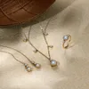 Set ATTAGEMS Set di gioielli con diamanti di lusso per le donne Orecchini in argento sterling massiccio 925 con Moissanite in oro Anello Collana con ciondolo Party