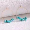 Boucles d'oreilles pendantes euraméricaines turquoise perlées rondes grande fête exagérée pour dame