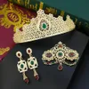 Sunspicems Traditional Moroccan Tiaras Crown Gold Color Algeria Women Hair Chain Crystal Hair Accessories Bride Wedding Jewelry 240110