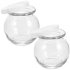 Stockage de cuisine 2 pièces bouteilles de yaourt en verre porte-pudding pots de faveur de lait (100 ml)