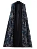 Gilets pour femmes Style ethnique imprimé velours gilet sans manches veste grande taille col en v Long Cardigan manteau automne rétro gilet Z3067