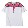 Angel Wing top quality fashion brand new color black and white snake water drop cracks wing feathers men and women lovers wear Hip-hop short-sleeved T-shirt