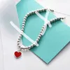 Charm Bracelets Designer Bracelet for Women Love Heart Tiffanyitys Luxury Jewelry Silver Red Blue Pink Titanium Chain Teachers Day Gift 1vb5 TB3G