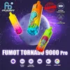 Fumot RamdM Tornado 9000 Pro atinge Puffs Vape Pen Kits de dispositivos descartáveis E Cigarro 52 cores 1000mAh Bateria 18ml Pod Vapor Stick