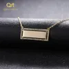 Necklaces Personalized Iced Out Zirconi Engrave bar Necklace Custom name Any Language choker Gold stainless steel jewelry women/men gift