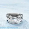 Mücevher Tasarımcısı Pandoraring Dora'nın Band Rings S925 STERLING Silver Flip Style İç içe Taç Moda Çift Eşleştirme Yüzüğü