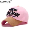 Casquettes de balle Climat Hommes Rocker Baseball Chapeau Femmes Casquette En Daim Réglable Contraste Faux Cuir Vin Jeune