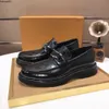 2024 Top Mens Loafers Designers Dress Shoes äkta läder Men mode Business Office Work Formal L Brand Party Weddings Flat Shoe Big Size 38-45 KJH32