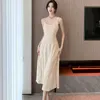 Casual Dresses Female Velvet Sequins Luxury Sling Long Dress 2024 Korean Elegant Chic Dance Party Autumn Winter Vintage Bodycon Vestidos