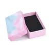 Display 18/24pcs Cotton Filled Cardboard Gift Box Jewelry Set Boxes for Party Wedding Birthday with Sponge Inside Square SkyBlue