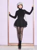 Style japonais Simple femme Radian taille minceur jambe-façonnage courte jupe noire pour les femmes Streetwear femme culottes jupes 240112