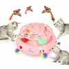 Jouets pour chats INKZOO 4-en-1 jouets interactifs pour chats d'intérieur automatique 6 trous souris Whack-A-Mole flottant papillon piste balles USBvaiduryd
