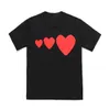 Fashion Mens Play T-shirts Designer Red Heart Shirt Casual Tshirt Cotton Embroidery Short Sleeve Summer T-shirt Asian Sizes B50036