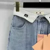 Jeans alla moda Pantaloni firmati da donna Jeans a gamba dritta con monogramma da donna Colletto ribaltabile Pantaloni larghi lavati con vestibilità ampia