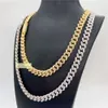 Bijoux hip hop 10 mm Real Gold Placing Trendy 925 Collier en argent massif Chaîne de liaison cubaine Moisanite Iced Out Out