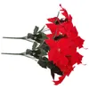 Decoratieve bloemen 2 stuks Kerst Poinsettia Pick Rode Poinsettia Bloemenstruiken Bloemen Accessoires Voor Kerstfeest