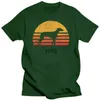 Męskie koszulki 2019 Summer Summer Retro Sun Greyhound Silhouette T-shirt vintage koszulka dla miłośników psów TEE Shirtyolq