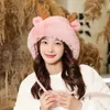 Kvinnor Winter Thicken Plush Cap Deer Christmas Antler Päls Pompom Sticked Beanies Female Windproof Hat Gift 240111