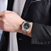 Minimalistisch volautomatisch mechanisch geborsteld roestvrij staal Sterk nachtlampje Waterdicht high-end herenhorloge