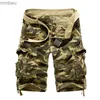 Shorts pour hommes taille américaine 2023 nouveau Camouflage short cargo ample hommes Cool été militaire Camo pantalon court Homme short cargo (sans ceinture) L240111