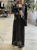 女性の光沢のある長いスカートローウエストパーティースカートファッションスパンコール女性スカート夏の美的服イブニングガウンストリートウェア240112