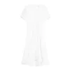 Party Dresses White Bubble Sleeve Women's Dress 2024 Summer V-Neck French Light Luxury Midje Show Thin Temperament Mallle A-line Long