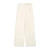 Pantaloni da donna Moda donna con tasche frontali a freccette Pantaloni da donna vintage con cerniera a vita alta a gamba larga