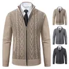 autumn and winter cashmere padded warm casual men's knitted sweater coat 240111