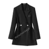 Autumn Women's Suit Coat Designer Button Jacket Fashion Matching Inverted Triangle Letter Long Suit Nylon Jacket Top Suit