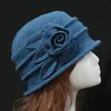 Lady Party Formal Hat Elegant Dome Fedora Hats Winter Wool Felt Mom Autumn WarmBrim Cloche Cap 240111