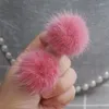 스터드 귀걸이 여성 Pom Ball Accessories 4cm에 대한 푹신한 모피 귀