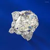 Anéis de cluster Europeu e americano importado diamante de alto carbono simulado branco g cor 10/14mm em forma de pêra grande gota de água ri