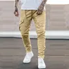 Männer der Seite Tasche Cargo Hosen Zipper Schwarz Grau Khaki Hip Hop Casual Männlichen Jogger Hosen Mode Streetwear Pantalones Hombre 240111