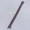 Braccialetti a maglie Lucidi strass viola pieno Bracciale cubano grosso alla cavigliera per uomo Donna Ghiacciato nero Bracciale hip-hop Gioielli goccia