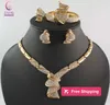 Bracelet, boucles d'oreilles collier ensembles de bijoux collier de perles africaines collier boucles d'oreilles bracelet bagues fines pour femmes CZ diamant accessoires de fête de mariage 9643