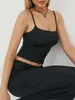 Kvinnors tankar Kvinnor Summer Crop Cami Top Solid Color Spaghetti Strap Sleeveless Square Neck Tank Topps Streetwear