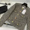 Coat Women Winter Jacket Autumn and Korean Womens Singlebreasted Highquality Chic Tweed Retro Top 240112