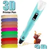 Painting Supplies E Kewl 3D Printer Pen Pla Filament Printing 3 D Iti Diy Ding Cil For Kids Children Toys Birthday Gift 220704 Drop Dhlfi