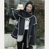 Autumn and winter women's wool scarf collar coat wool single chest loose embroidery decoration women's casual jacket American fashion 240112