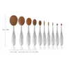 Borstar 10st Oval Makeup Borstar Portable Tooth Brush Oval Nylon Hair Cosmetic Makeup Blush Face Foundation Blending Brush Makeup Tool