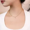 Choker ZMZY Minimalist Gold Color Chain Necklace For Women Fashion Female Tiny Cross Pendants Stainless Steel Jewelry Gift