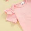 Clothing Sets Infant Girl Valentines Day Outfit Heart Long Sleeve Romper Tops Ruffle Skirt Born Baby Dress