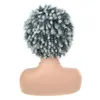 Perruques Afro courtes crépues bouclées avec frange pour femmes noires, cheveux synthétiques ombrés naturels résistants à la chaleur, perruques de Cosplay brunes à reflets 240111