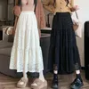 Spódnice vintage longskirts dla kobiet jesienne damskie hak kwiat koronka A-line spódnica Kobieta Wszechobecny francuski sąd retro kropla